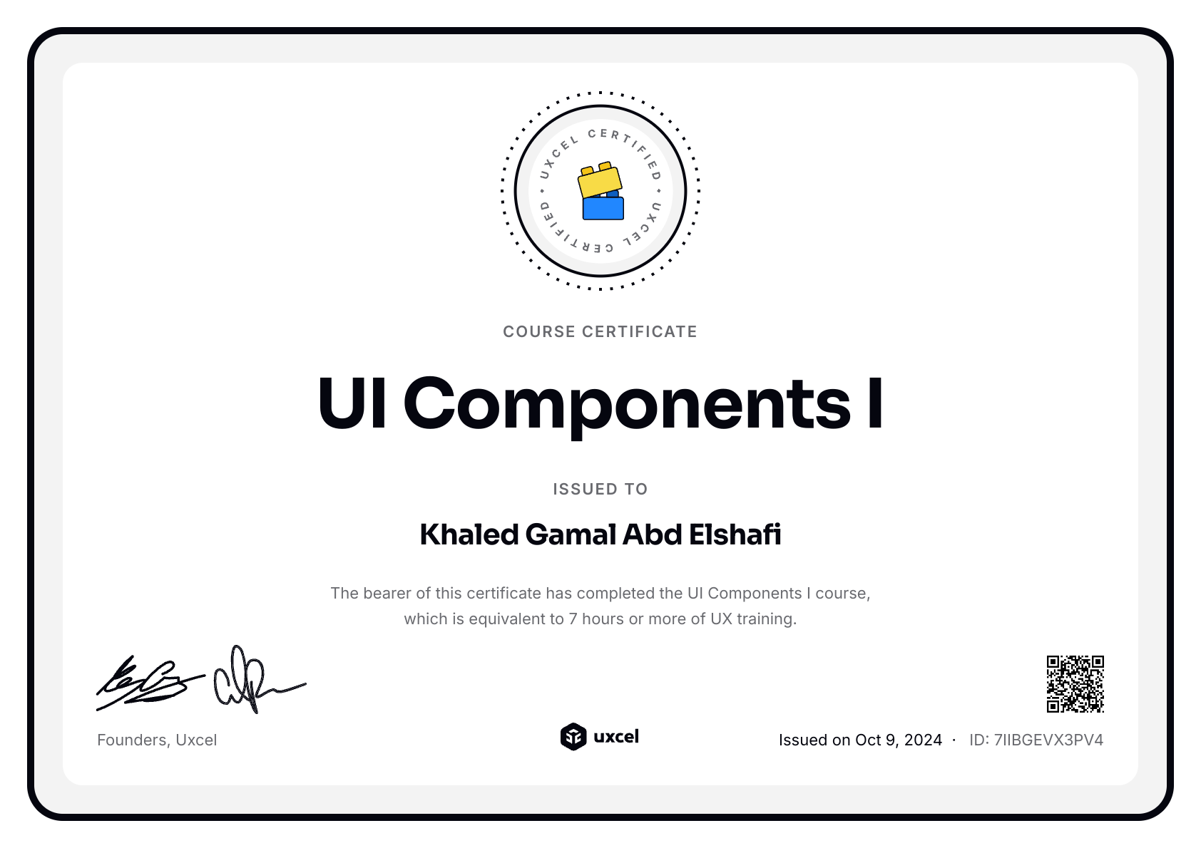 Khaled Gamal Abd Elshafi's certificate